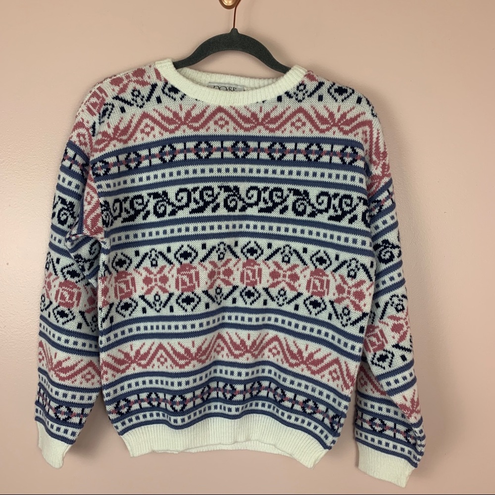Vintage 80’s Sweater Rose Kawaii Fairy Kei